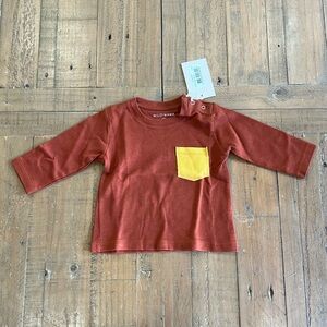 Wild Wawa rust long sleeve pocket tee nwt